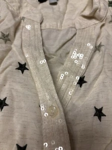 Kut From The Kloth Linen Sleeveless Shirt With Green Stars And Sequins  - Picture 1 of 6