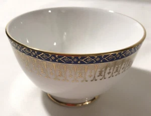Majestic Royal Grafton Fine Bone China Fruit Bowl Blue And Gold - Picture 1 of 8