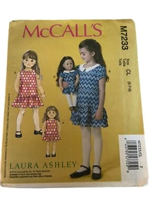 McCalls modello da cucire M7233 Laura Ashley ragazze vestiti per bambole abbinati UC 6 7 8 - Foto 1 di 6