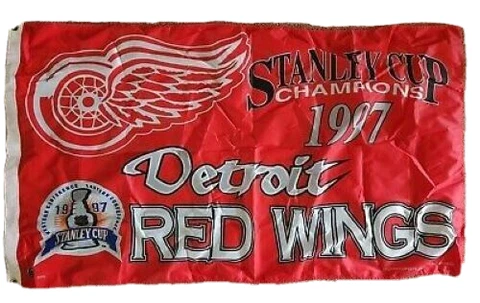 NHL 1997 Stanley Cup Champions Detroit Red Wings 5' x 3' NHL Flag Vintage Cover