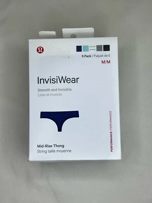 Nuevo en caja Tanga de tiro medio Lululemon InvisiWear talla mediana paquete de 5 ISJB multicolor Foto 1 de 4
