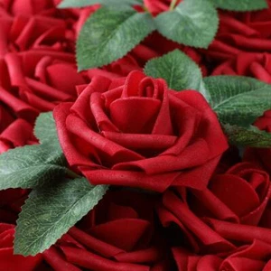 US 25/50pcs Artificial Flower Lifelike Foam Roses Home Party Decor DIY Bouquet - Picture 1 of 62