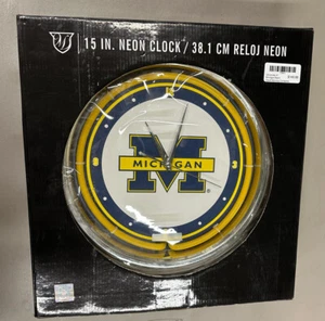 2008 Memory Company University of Michigan 15" Neon Clock - Picture 1 of 2