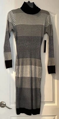 Vestido elástico acanalado casi famoso a rayas talla grande nuevo con etiquetas Foto 1 de 4