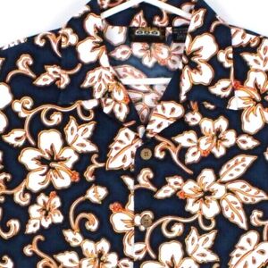 Mens L Hawaiian Shirt by ODO Chest 48 in Soft brushed Poly Hibiscus Print Aloha