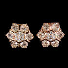 Round Morganite 3.5mm Simulated Cz Gemstone 925 Sterling Silver Jewelry Earrings