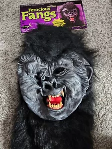 NEW Fun World Ferocious Fangs Black Ape Halloween Mask H1 - Picture 1 of 6