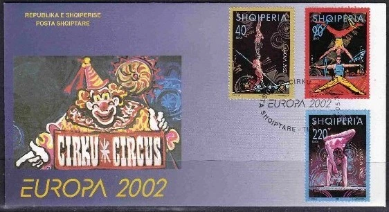 Albania Stamps 2002. EUROPA CEPT 2002 "CIRCUS". FDC Set MNH - Image 1 of 1