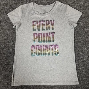 Champion Shirt Girls XL 14/16 Gray Every Point Counts Spellout DuoDry Top - Picture 1 of 8