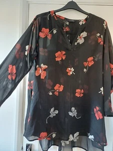 Sz 20 22 LOVELY YOURS SEQUIN DESIGN SHEER POPPY KAFTAN TUNIC TOP NEW CURVE - Picture 1 of 8