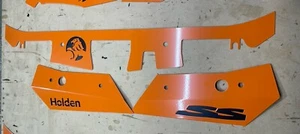 Holden VE Rad Panels Lion Logo Holden & SS Orange Powdercoat Panels Black Logos - Picture 1 of 11