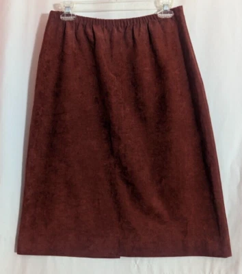 Vtg 70s Brick Rust Lightweight Velour Skirt 29W C1 Bohemian Hippie Retro - Image 1 of 4