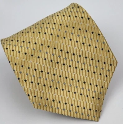 Corbata de seda Croft & Barrow dorada azul geométrica para hombre 58 x 3,75 Foto 1 de 4