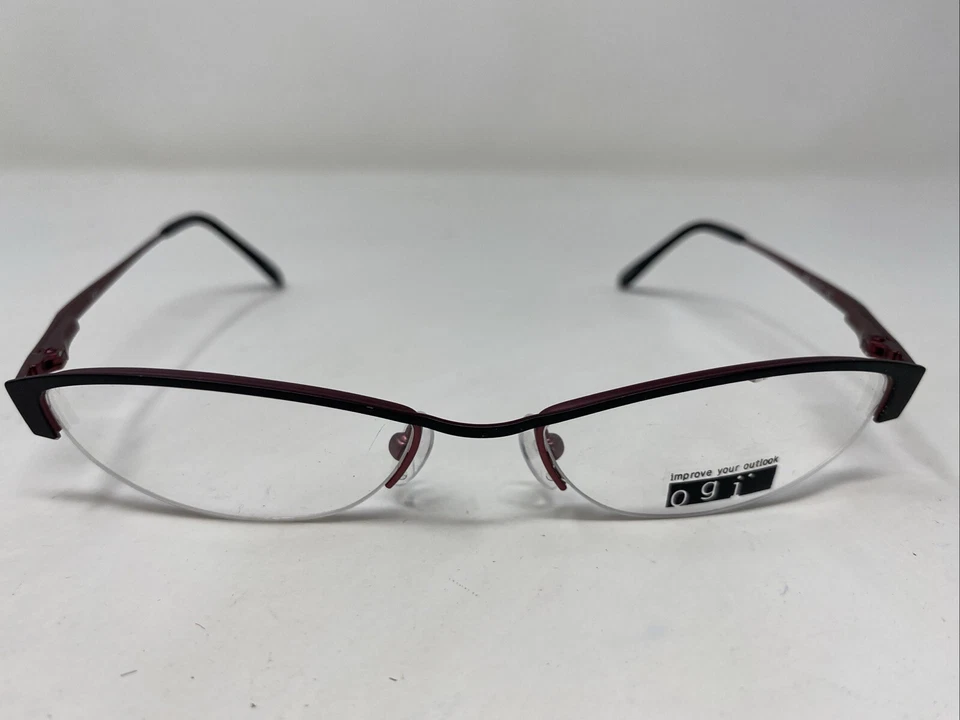 Marco de gafas OGI 3034 Col.574 52-17-140 rosa borgoña medio borde SX78 Foto 1 de 4