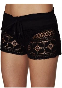 Nwt Zigeuner 05 Sand Häkel Sexy Badeanzug Bedeckung Schwarz Shorts Damen XS - Picture 1 of 8