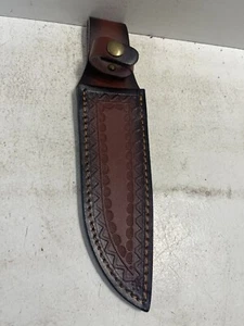 - Knife Leather Sheath Fixed Blade Dagger Style Stamped Leather - Picture 1 of 8