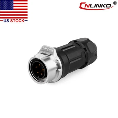 5 Pin M16 Size Power Circular Connector Male Dock Plug Waterproof Outdoor IP67 - Image 1 of 3