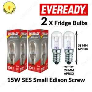 2 X Fridge Bulb Freezer 15w E14 Refrigerator Lamp Appliance Light SES Pygmy 240V - Picture 1 of 2