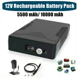 Portable DC 12V Lithium Rechargeable Battery Pack 5.5X2.1mm For LED Strips CCTV - Picture 1 of 11