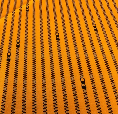 RILEY BLAKE-OLD MADE #C10597-ZIPPER STRIPE-ORANGE BY J. WECKER FRISCH- BTY - Image 1 of 3