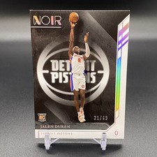#/49! 🚨2022-23 Panini Noir Jalen Duren RC Detroit Pistons Rookie #157