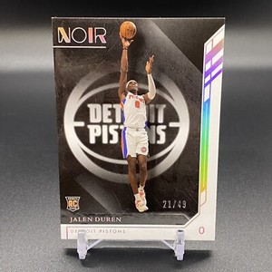 #/49! 🚨2022-23 Panini Noir Jalen Duren RC Detroit Pistons Rookie #157