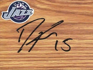 Utah Jazz Derrick Favors Signed Floorboard COA - Picture 1 of 1