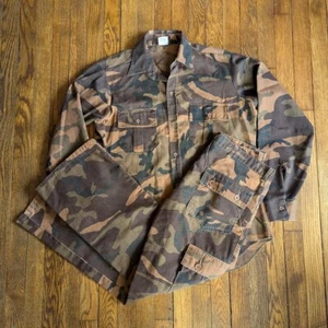 Vtg Bass Pro Shops Outdoors Mens Snap Front Shirt M Pants 34x31 Hunting Camo - Picture 1 of 8