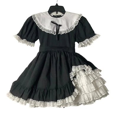 Vtg Emma's Rainbow Pageant Circle Western Dress Girl Size 5 Ruffles Cotton Blend - Image 1 of 4