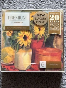 Creative Tops Sunflower Placemats Set of 6 Cork Backed Coasters New & Sealed - Picture 1 of 2