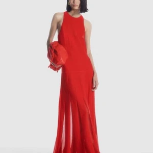 VESTIDO MAXI COS PLISADO CUELLO CORREDOR - Rojo - Talla S 165/88A - Imagen 1 de 11