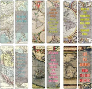 Vintage Map Bookmarks Series 2 (12-Pack) - Picture 1 of 8