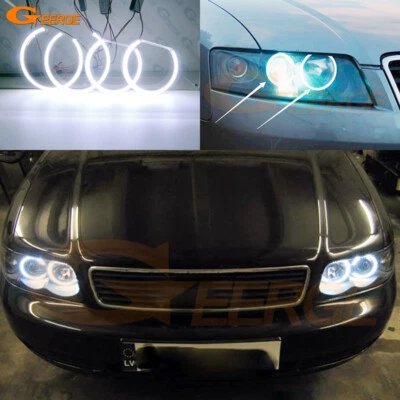 For Audi A4 S4 8E B6 2001 - 2004 Ultra Bright COB Led Angel Eyes Kit Halo Rings - Изображение 1 из 4