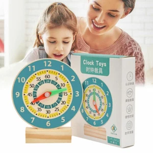 Holz Lernuhr Kinder Uhrzeit lernen Kinderuhr Schule Spieluhr Lernspielzeug - Bild 1 von 9