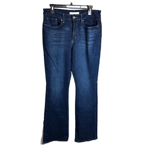 Pantalones de mezclilla Signature Levi Strauss para mujer talla 10 tiro medio corte boot lavado oscuro elásticos - Imagen 1 de 10
