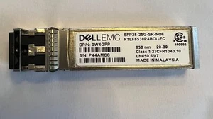 DELL EMC W4GPP 25GbE SFP28 SR 850nm 100m MMF, TRANSCEPTOR ENCHUFABLE DÚPLEX LC - Imagen 1 de 2