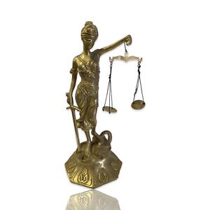 Woman of Justice Brass Sculpture Antique
