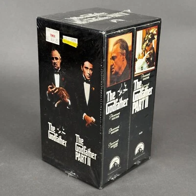 Vintage Sealed '90 Print NOS The Godfather I & II VHS 4 Tape Box Set Pacino 8459 - Image 1 of 4