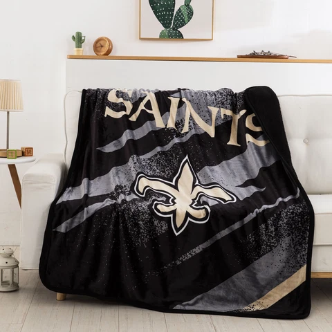 Northwest NFL New Orleans Saints Velocity Silk Touch Sherpa Throw Blanket, 50x60 Cover