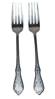 2 Oneida Northland Evening Star Stainless Steel Flatware Dinner Forks 7 1/2" - Image 1 of 3