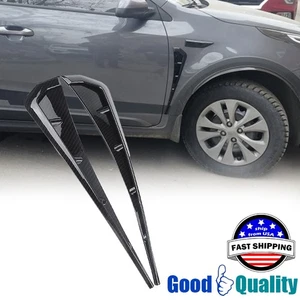 1Pair Carbon Fiber Car Exterior Side Fender Vent Air Wing Cover Trim Accessories - Picture 1 of 13