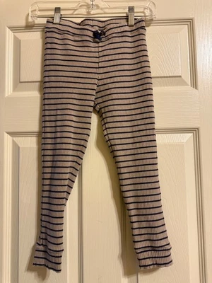 Hanna Andersson Striped Classic Ribbed Made in Peru Pants EUC 140 10 - Image 1 of 2