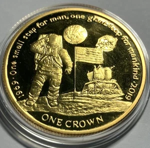 elf Ascension 1 Crown 2019 PL First Manned Moon Landing 50th Anniv Astronaut - Bild 1 von 2