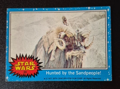 Коллекционная карточка 1977 Star Wars No20 Hunted by the Sandpeople! серия 1 синий VG + 77 - Изображение 1 из 3