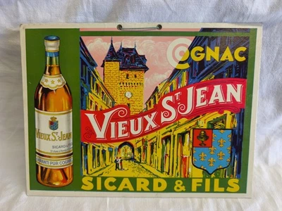 Affiche Carton  Pub De Cognac old  Ancienne Original No Copie - Photo 1/4