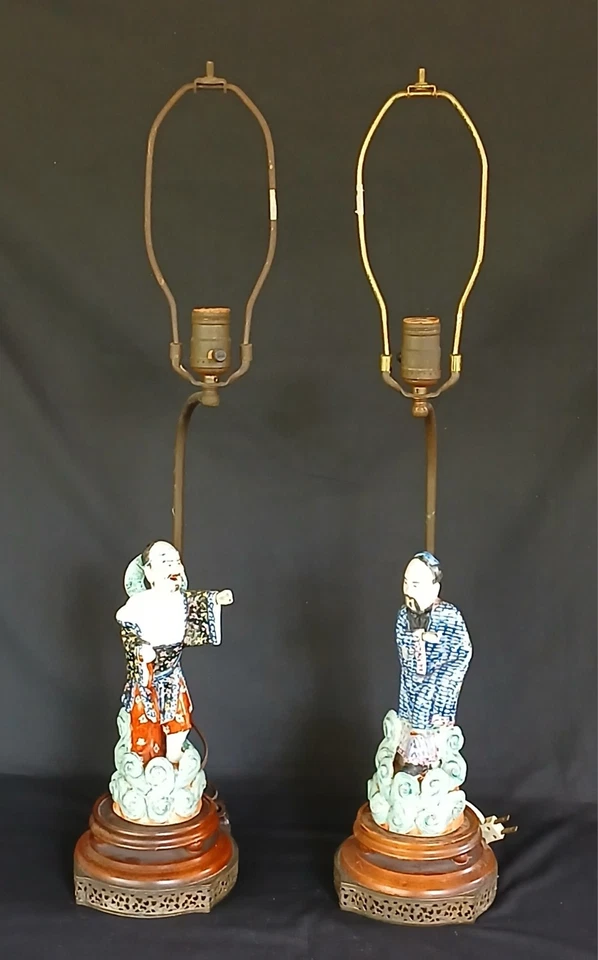 Rare Antique Chinese Hand Painted Famille Rose Porcelain Scholar Figure 19th Cen - Image 1 of 4