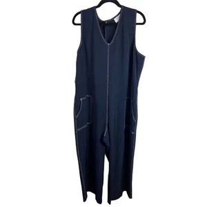 Nine West Women's 2XL Blue Jumpsuit V-Neck Sleeveless Casual - Picture 1 of 9