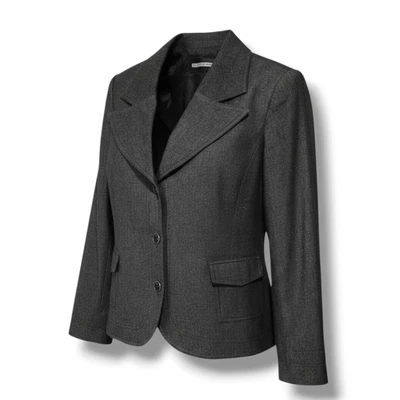 Requisitos Mujer Talla Grande Vintage Gris Oscuro Lurex Ropa de Carrera Blazer Talla 16 Foto 1 de 4