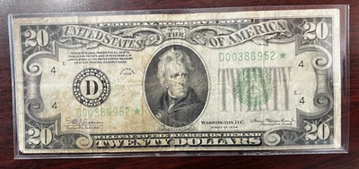1934 CLEVELAND $20 FEDERAL RESERVE ⭐STAR NOTE⭐ - Image 1 of 2