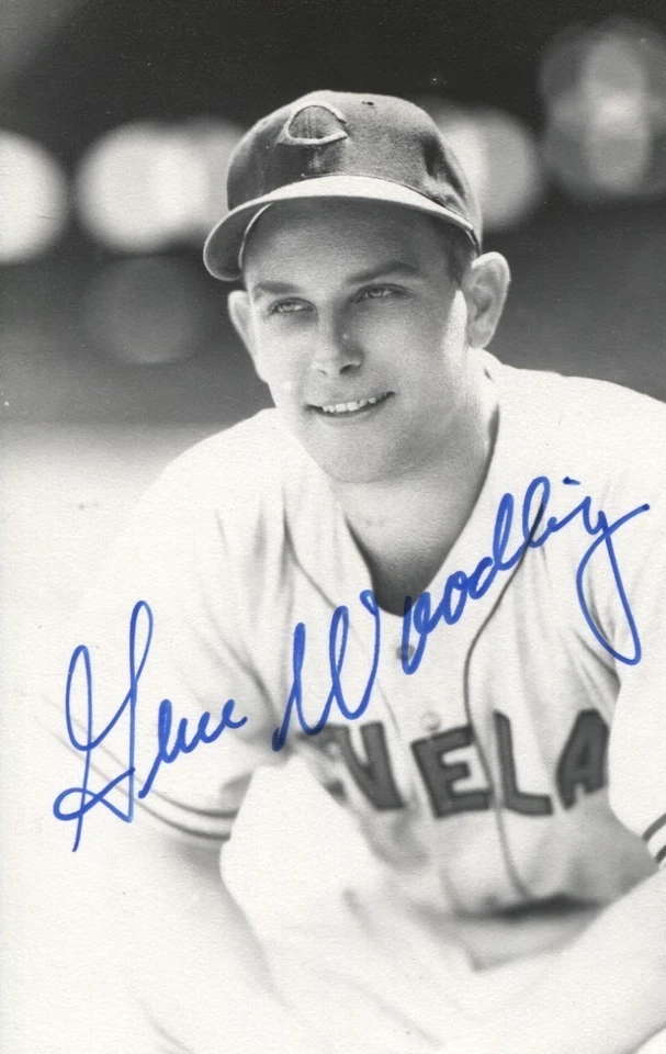 Postal de colección autografiada por Gene Woodling Cleveland Indians Rowe Foto 1 de 1